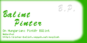 balint pinter business card